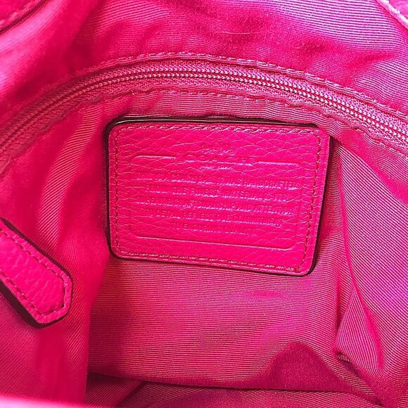 COACH Madison Phoebe Tumbled Hot Pink Leather 3 Section Shoulder Bag VINTAGE - Picture 17 of 17